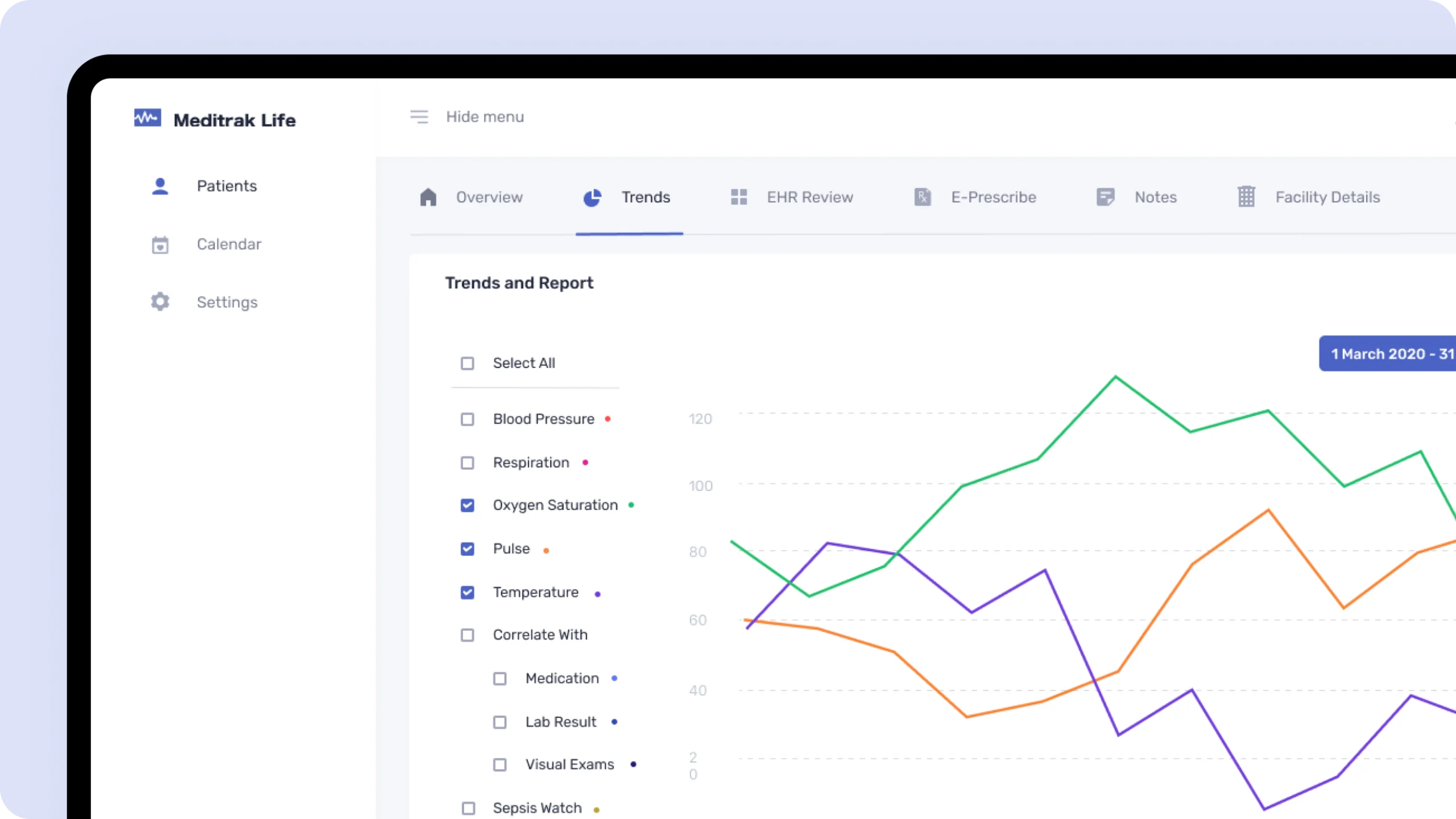 MediTrak EHR Dashboard